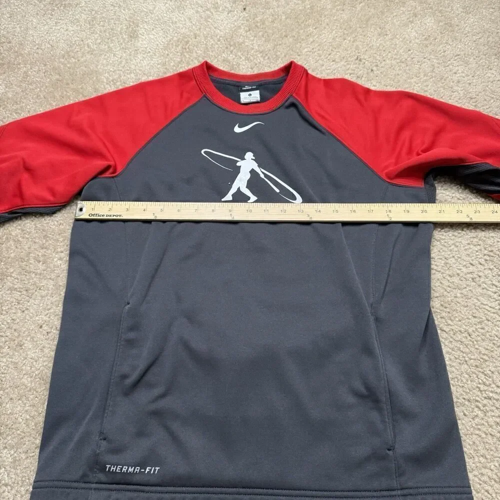 Nike Sweatshirt Small Gray Crewneck Therma Fit Swingman Griffey Center Swoosh